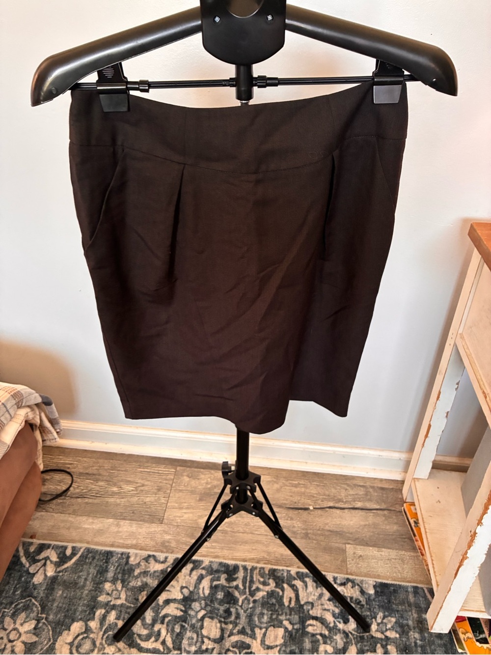 Kenneth Cole Black Pencil Skirt with Front Pleats